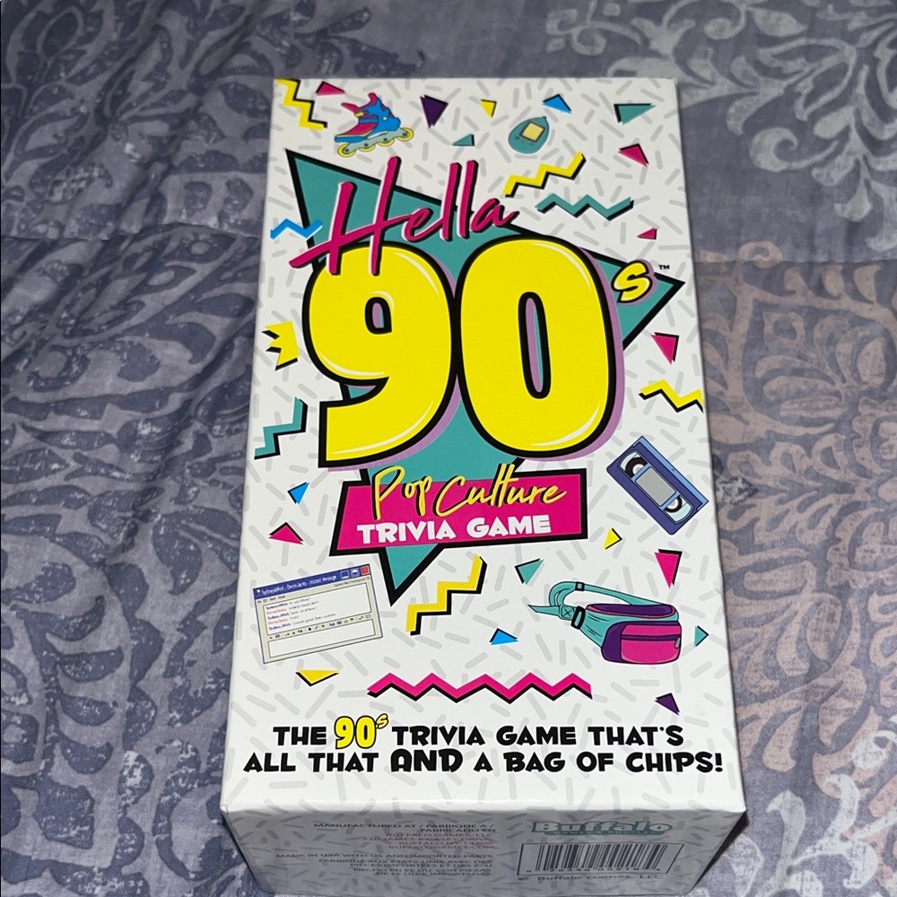 Buffalo David Bitton 90s Trivia Game with Colorful Design